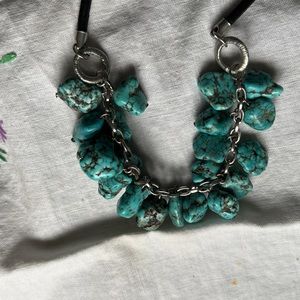 Chico’s necklace choker composite turquoise dangle
